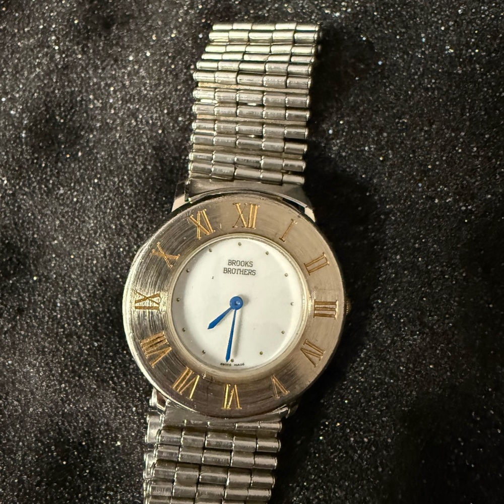 Brooks Brothers Two-Tone Watch with Blue Hands
